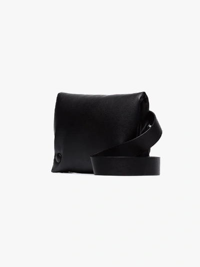Shop Nanushka Black Tao Puffer Belt Bag