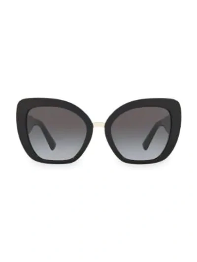 Shop Valentino Allure 54mm Oversized Square Cateye Sunglasses In Black