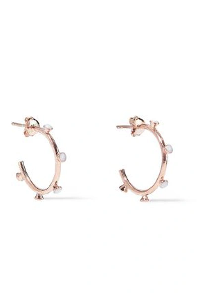 Shop Aamaya By Priyanka Woman Nomad 18-karat Rose Gold-plated Stone Hoop Earrings Rose Gold