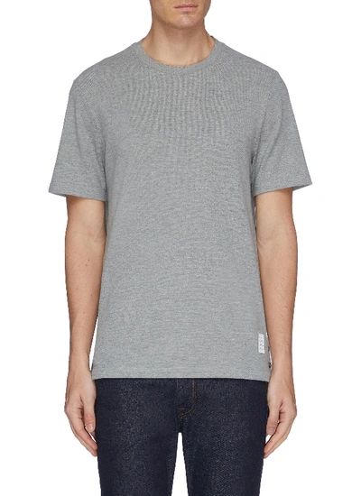 Shop Thom Browne Stripe Back Piqué T-shirt In Grey