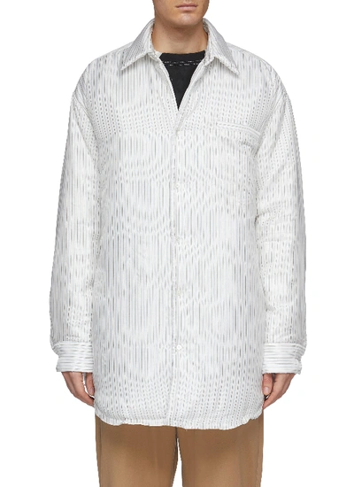 Shop Maison Margiela Pinstripe Oversized Padded Shirt Jacket