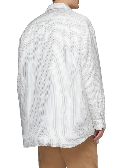 Shop Maison Margiela Pinstripe Oversized Padded Shirt Jacket
