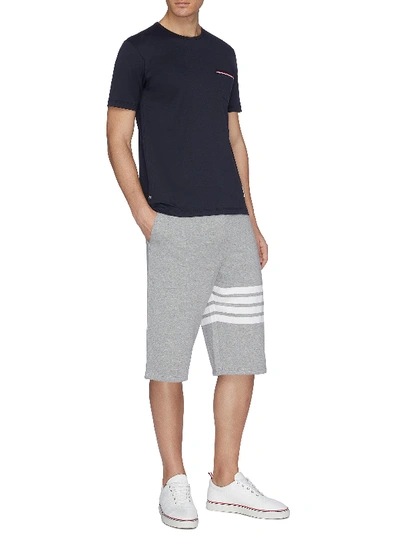 Shop Thom Browne Stripe Sweat Shorts