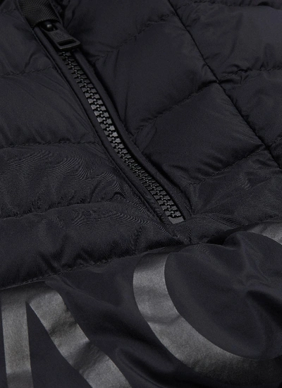Shop Moncler 'dreux' Logo Print Down Puffer Jacket In Black