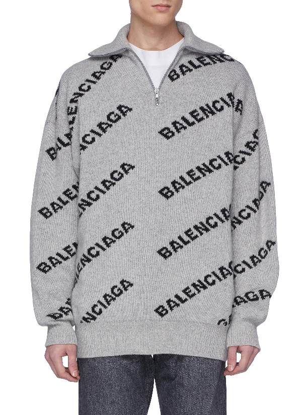 balenciaga logo intarsia