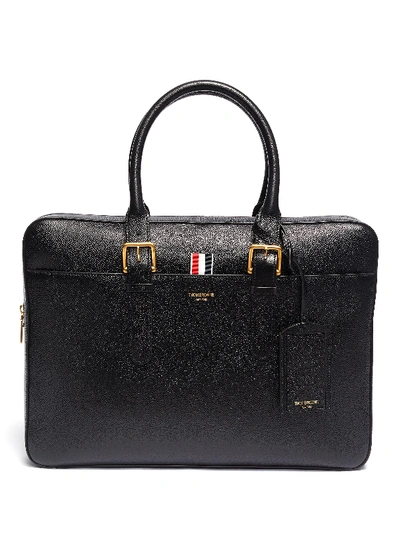 Shop Thom Browne Pebble Grain Leather Briefcase