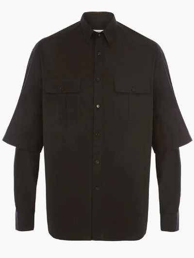Shop Jw Anderson Double Cuffs Shirt In Black