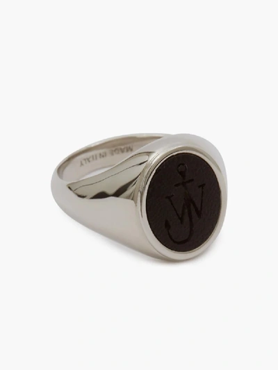 Shop Jw Anderson Logo Signet Ring In Black