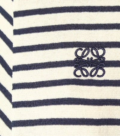 Shop Loewe Asymmetrical Striped Cotton T-shirt In Multicoloured