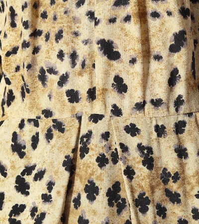 Shop Prada Leopard-printed Sablé Dress In Beige