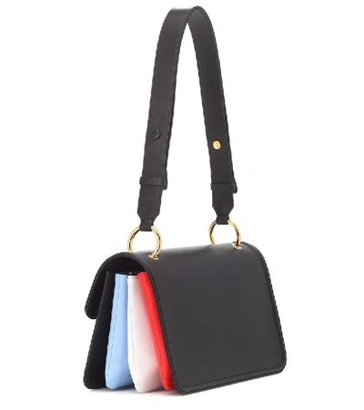 Shop Marni Beat Leather Shoulder Bag In Multicoloured