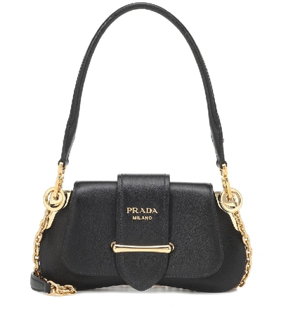 Shop Prada Sidonie Leather Shoulder Bag In Black