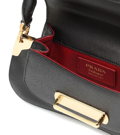 Shop Prada Sidonie Leather Shoulder Bag In Black