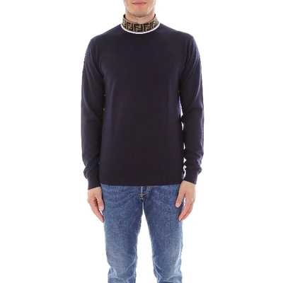Shop Fendi Monogram Turtleneck Sweater In Multi