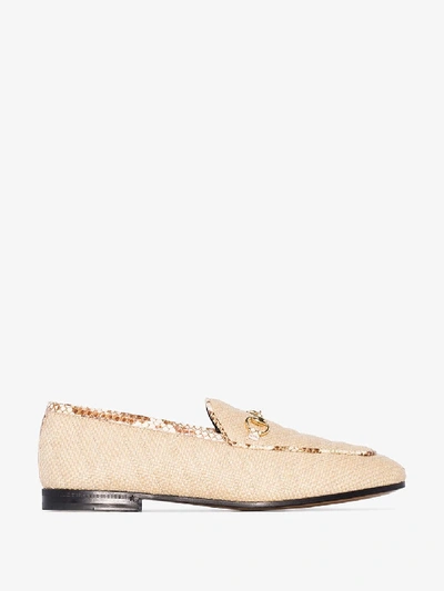 Shop Gucci Jordaan Woven-style Loafers In 109 - Neutrals