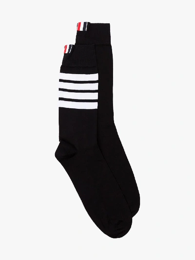 Shop Thom Browne 4 Bar Stripe Socks In Black