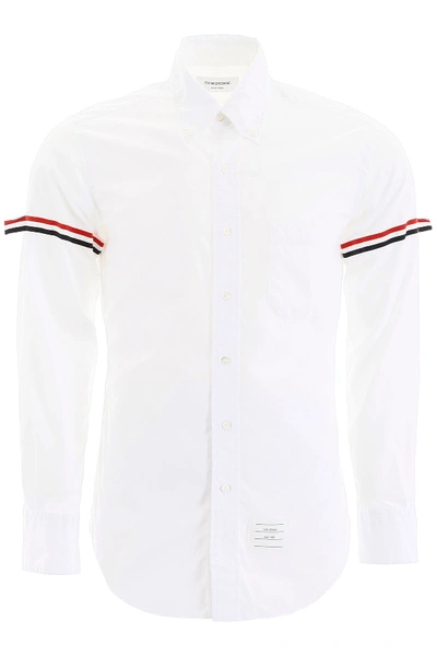 Shop Thom Browne Striped Sleeve Shirt In White