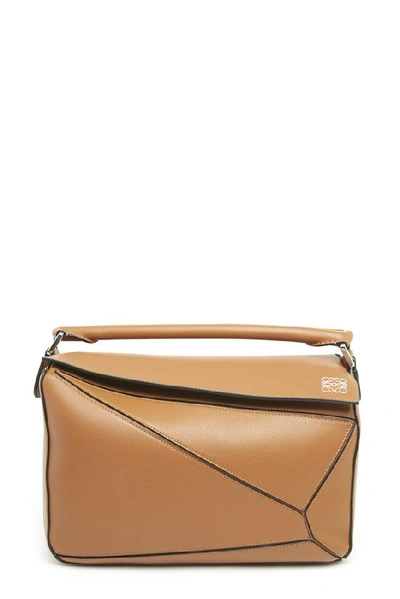 Shop Loewe Puzzle Shoulder Bag In Brown