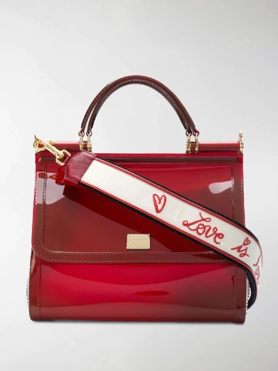 Shop Dolce & Gabbana Sicily Shoulder Bag In Red