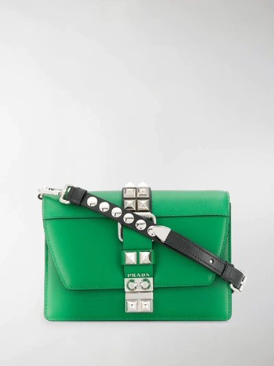 Shop Prada Elektra Medium Crossbody Bag In Green