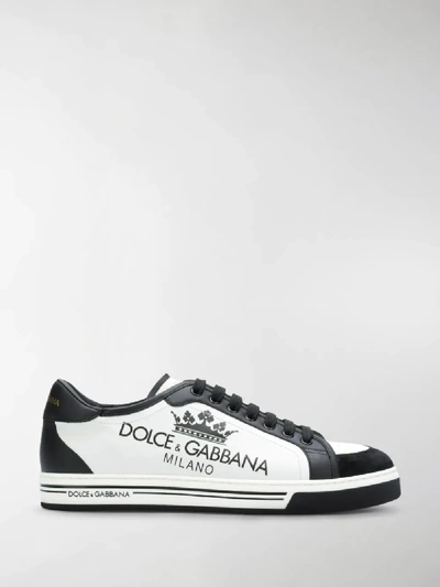 Shop Dolce & Gabbana Print Logo Sneakers In White
