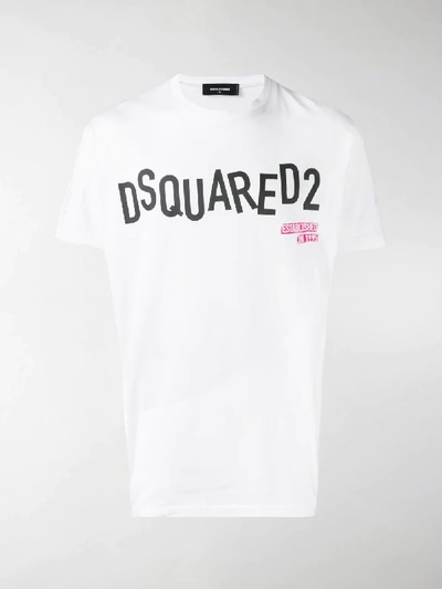 Shop Dsquared2 Contrast Logo T-shirt In White