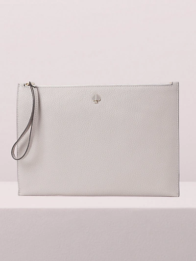 Shop Kate Spade Polly Large Pouch Wristlet In Warm Taupe