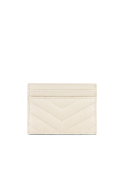 Saint Laurent Monogramme Quilted Credit Card Case In Crema Soft In Crema Soft