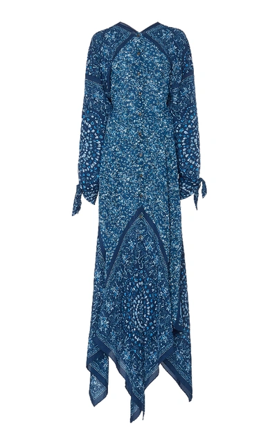 Shop Altuzarra Northwest Printed Silk Maxi Dress In Blue