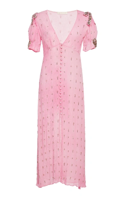 Shop Loveshackfancy Delaney Button Down Dress In Pink