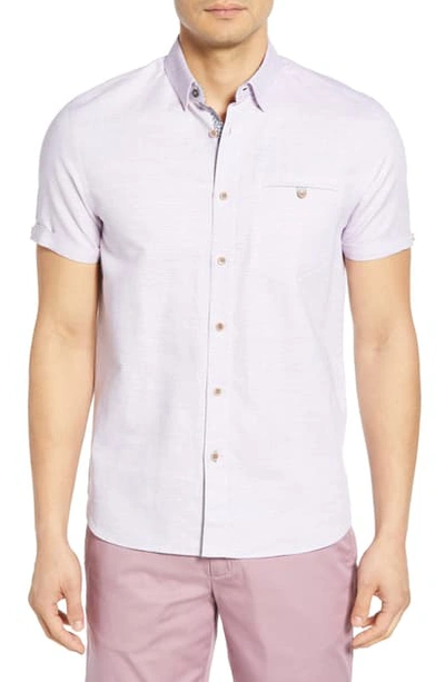 Shop Ted Baker Clion Slim Fit Sport Shirt In Purple