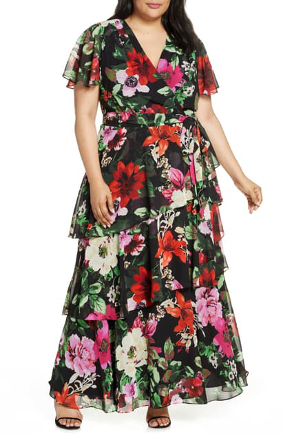 tahari maxi dresses floral