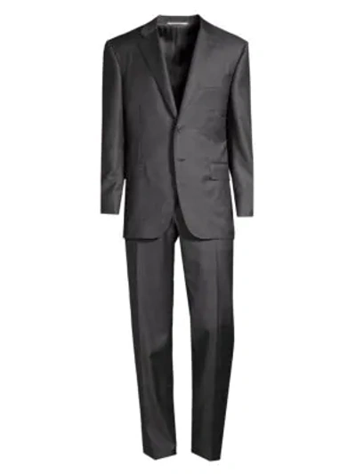 Shop Canali Men's Classic-fit Glencheck Wool Suit In Grey
