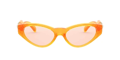 Shop Versace Woman Sunglasses Ve4373 In Orange Fluo