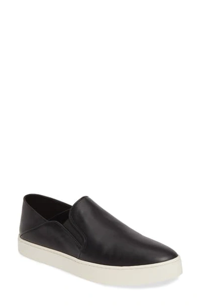 Shop Vince Garvey Slip-on Sneaker In Black Leather