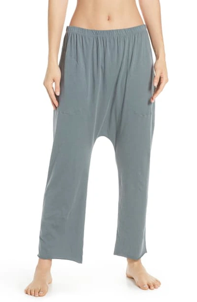 Shop The Great The Lounge Cotton Crop Pants In Blue Moon