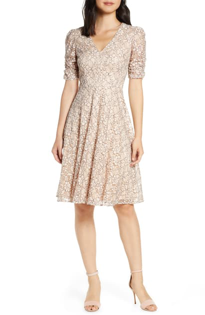 eliza j blush lace dress