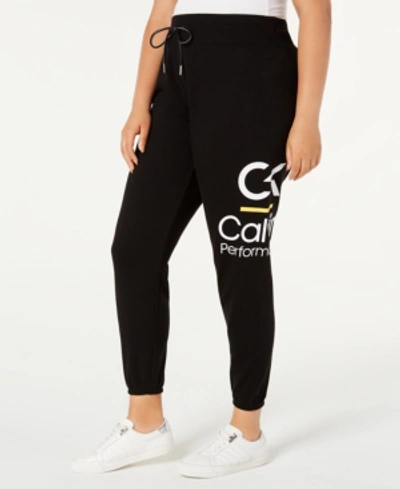 Shop Calvin Klein Performance Plus Size Logo Joggers In Black