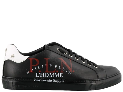 Shop Philipp Plein Lo-top Sneakers P.l.n. In Black