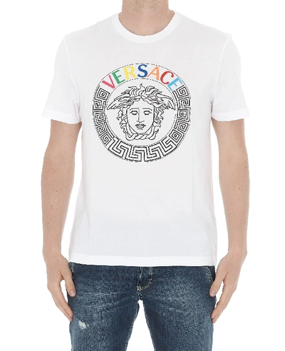 Shop Versace Logo T-shirt In White