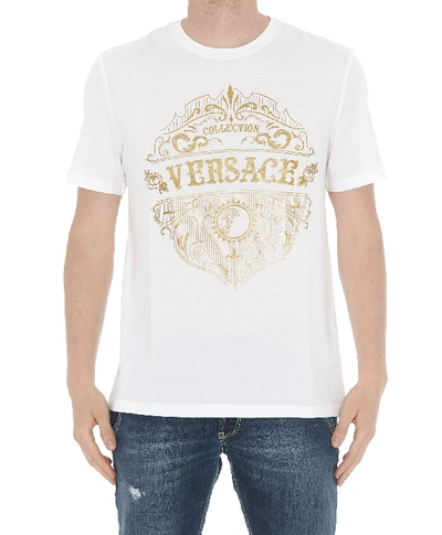 Shop Versace Collection Logo T-shirt In White