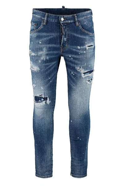 Shop Dsquared2 Skater Distressed Slim Fit Jeans In Denim