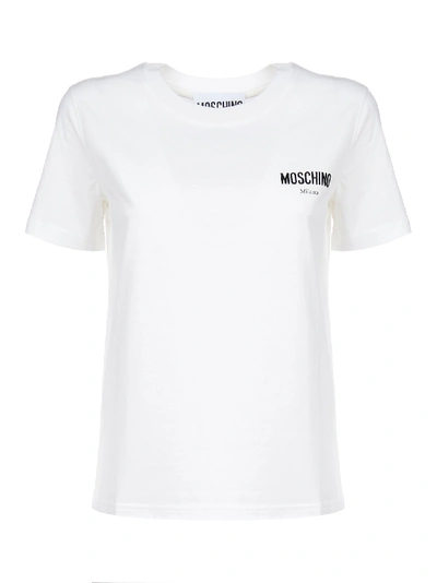 Shop Moschino Short Sleeve T-shirt In Bianco