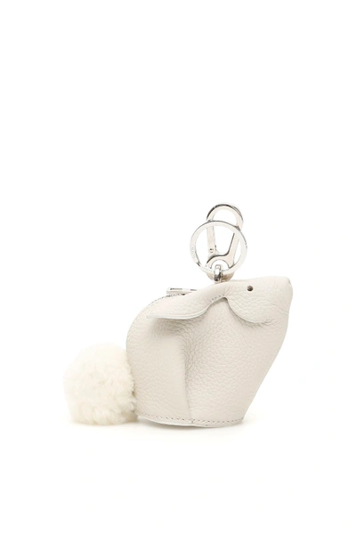Shop Loewe Bunny Key Charm In White (white)