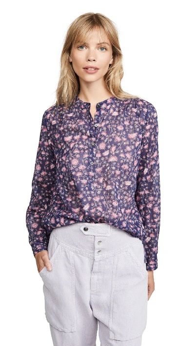 Shop Isabel Marant Étoile Maria Blouse In Midnight