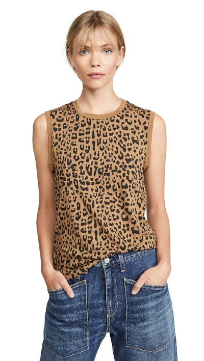 Shop Nili Lotan Muscle Tee In Whiskey Leopard Print