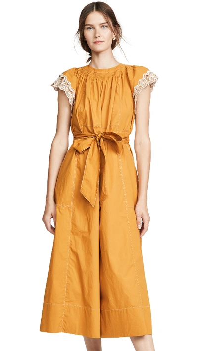 Shop Ulla Johnson Landon Jumpsuit In Ochre