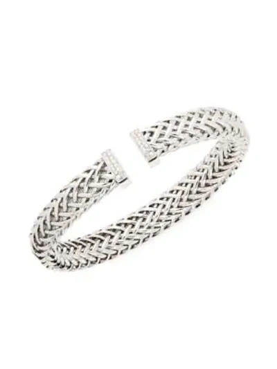 Shop Roberto Coin 18k White Gold & Diamond Bangle Bracelet