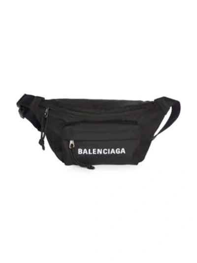 Shop Balenciaga Small Wheel Logo Belt Bag In Black