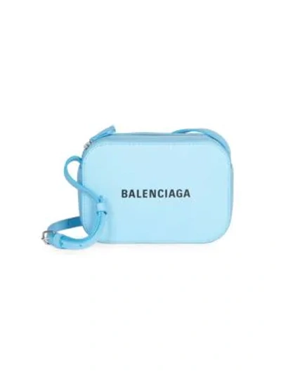 Shop Balenciaga Extra-small Everyday Leather Camera Bag In Blue